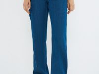 Прямые утеплённые джинсы, Синий