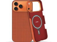 Чехол-накладка Kzdoo Keivlar Explorer Magsafe для iPhone 17 Pro Max кевлар шахматное плетение (оранжевый)