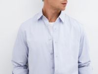 Рубашка из хлопкового сатина, Белый