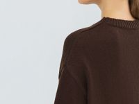 Вязаное платье с бахромой, Коричневый