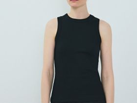 Базовая майка в рубчик, Черный