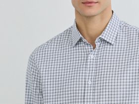 Рубашка в клетку, Белый