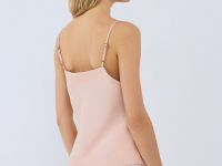 Сатиновый топ с кружевом, Оранжевый