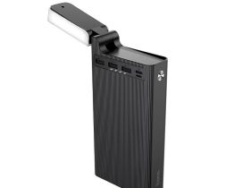 Универсальный внешний аккумулятор Hoco J62 Jove Table Lamp Power Bank 30000mAh 5V/2A индикатор, настольная лампа (черный)