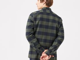 Мужская клетчатая рубашка Lacoste приталенного кроя