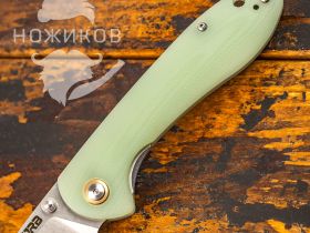 Складной нож CJRB Feldspar, сталь D2, рукоять G10, зеленый