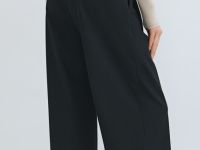Широкие брюки со складками, Черный