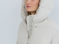 Утеплённая куртка с капюшоном, Бежевый