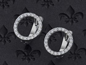Серьги из белого золота с бриллиантами э4701сг04202732