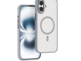 Чехол-накладка Wiwu Armor Pro Magsafe (FGG-012) для iPhone 16 пластиковый прозрачно-белый (белая рамка)