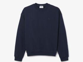 Хлопковый свитшот Lacoste свободного кроя унисекс