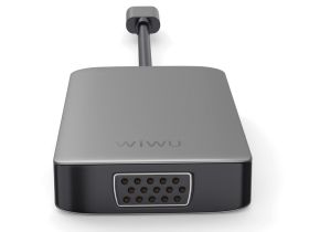 Адаптер Wiwu Alpha USB-C 5 в 1 на USB 3.0/Type-C/HDMI/VGA/Stereo (A513HVP) (Grey)