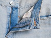 Свободные джинсы со средней посадкой, Голубой