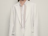 Однобортный жакет с добавлением льна