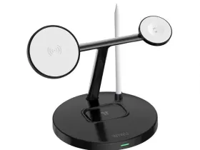 Беспроводное зарядное устройство WIWU Fast Charger 15W 4 в 1 (Wi-W032) (черный)