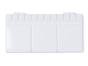 Палитра пластиковая Pinax с крышкой и ячейками для красок, 13х26 см