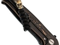 Бронзовая бусина "Коронованный череп" с темляком