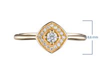 Классическое кольцо из желтого золота с бриллиантами э0301кц03210112