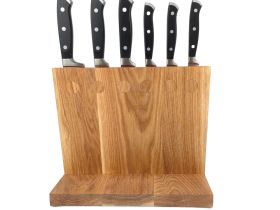 Подставка настольная магнитная для 6 ножей Woodinhome KS002XSON, дуб