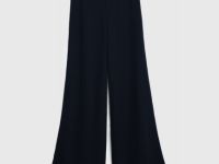 Двуслойные брюки из шифона, Черный