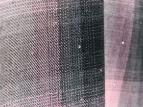 Рубашка в клетку со стразами, Розовый