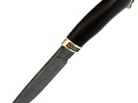 Нож Разделочный, сталь дамаск, рукоять черное дерево