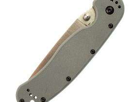 Нож складной Ontario RAT-1, сталь Aus-8, Satin, рукоять термопластик GRN, gray