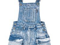 Полукомбинезон текстильный джинсовый для девочек