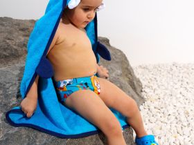 Полотенце детское текстильное с капюшоном для мальчиков