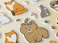 Наклейки объемные MESHU "Forest animals", 10*23 см, пакет европодвес