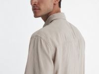 Рубашка с коротким рукавом из тенселя, Бежевый