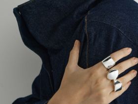 Кольца O'STIN х Яндекс Музыка x «Сироткин», 5 шт., Серебряный