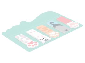Флажки-закладки и самоклеящиеся блоки в наборе MESHU "Meow paw", 20 л., европодвес