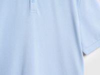 Поло с воротником-стойкой, Голубой