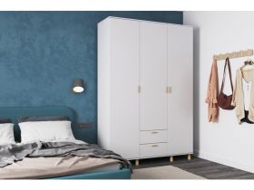 Распашной шкаф Пронто 3-150x220 Белый с зеркалом