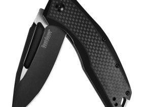 Полуавтоматический складной нож Kershaw Flourish, сталь 8Cr13MoV, рукоять G10/карбон, черный