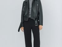 Куртка-косуха из искусственной кожи, Черный