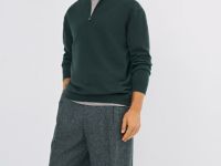 Джемпер из пряжи с шерстью, Зеленый