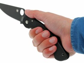 Нож складной Military™ Model - Spyderco C36GPBK, сталь Crucible CPM® S30V™ Black DLC coated Plain, рукоять стеклотекстолит G10, чёрный