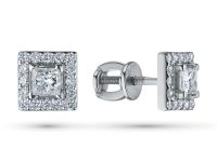 Пусеты из белого золота с бриллиантами э4001пс07175400