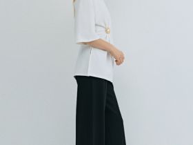 Широкие брюки из трикотажа, Черный