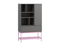 Стеллаж Изи 90x152 Графитовый/Розовый
