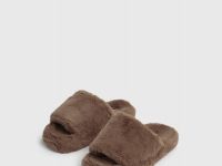 Тапочки с искусственным мехом, Бежевый