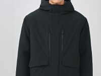 Утеплённая парка с капюшоном, Черный