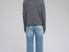 Лонгслив из хлопка в полоску