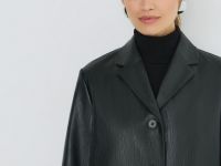 Плащ из искусственной кожи, Черный