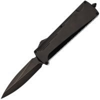 Фронтальный автоматический нож Daggerr Кощей All Black, сталь D2, рукоять алюминий