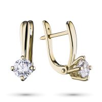 Серьги из желтого золота с бриллиантами э0301сг04200689