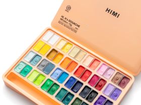 Набор гуаши HIMI 48 цветов по 12 грамм, персиковый