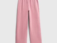 Трикотажные брюки с эффектом стирки для девочек, Розовый